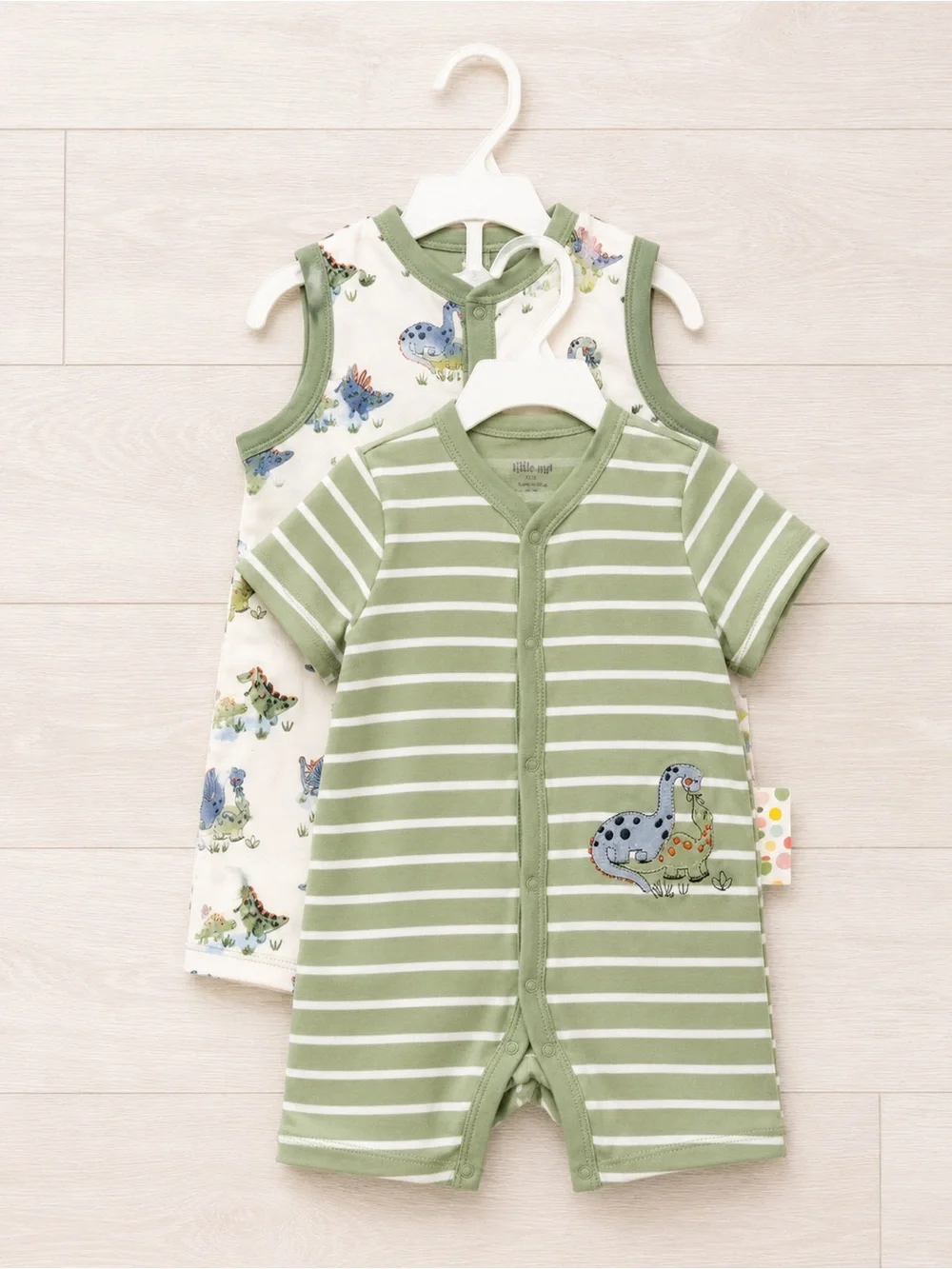 NWT Little Me Baby Boy 2-Pack Dinosaur Romper Set - Size 9M